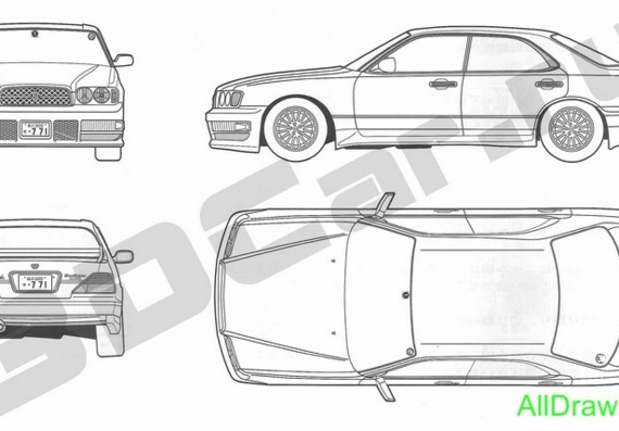 Nissan Cedric GT Ultima Y33 (Nissan Tzedrik GT Ultima Y33) - drawings (drawings) of the car